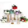 Vases ajourés or/blanc, 10 pièces, support de fleurs en métal, plomb de route, pièce maîtresse de mariage, support de fleurs pour décoration de fête, événement