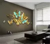 Papel pintado 3d HD pintado a mano luz lujo colorido 3D estéreo mariposa fondo nostálgico pintura de pared papel de pared