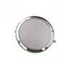 300 pièces livraison gratuite 70mm poche Compact miroir favorise rond métal argent miroir de maquillage cadeau promotionnel