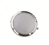 300 pièces livraison gratuite 70mm poche Compact miroir favorise rond métal argent miroir de maquillage cadeau promotionnel