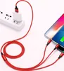 Кабели зарядного устройства Cableger 3 в 1 в 1 кабель Micro USB Тип C 2.4A USB -порт Многократный кабель мобильного телефона быстрого зарядки