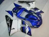 ABS 화이트 블루 야마하 용 페어링 키트 YZF R1 98 99 YZFR1 1998 1999 YZF-R1 YZF 1000 R1 페어링 세트 + 선물