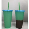 Tazza staccabile in plastica Cambia pagine a colori Bottiglie d'acqua Bicchieri isolati Protezione termica Tazza d'acqua portatile con cannuccia 3 colori RRA1751