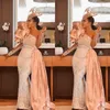 2020 Arabski ASO EBI Koronki Zroszony Suknie Wieczorowe Jedno Ramię Mermaid Prom Dresses Tanie Party Wieczór
