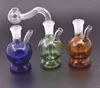 Bärbar minioljebrännare bong små glas bongs handbubblare aska röka vattenrör dabbar rigg med 10 mm glasoljebrännare rör och slang