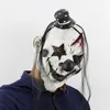 Masque de fête d'Halloween horrible masque de clown effrayant hommes adultes latex cheveux blancs halloween clown mal tueur démon206w