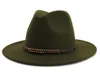 14 colores High-Q de ala ancha de fieltro de lana Jazz Fedora sombreros para hombres y mujeres británico clásico Trilby fiesta Formal Panamá gorras flexibles