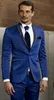 Moda Noivo Smoking Azul Royal / Marfim / Azul Marinho Padrinhos Homens Vestido De Casamento Excelente Homem Jaqueta Blazer 3 Peça Terno (Jaqueta + Calça + Colete + Gravata)