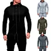 Mens Hoodies Zipper Mäns Hoodies Tracksuit Höst Vinter Drawstring Pocket Hooded Sweatshirt Långärmad Slim Streetwear