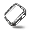 Diamond Watch Cover Luxury Bling Crystal PC Cover för Apple Watch Case Band för Iwatch Series 4 3 2 1 Fall 42mm 38mm Många färger