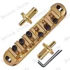 A Set of Gold Roller Saddle Bridge and Tailpiece For Electric guitar accessories parts Musical instrument Small Stopbar studs