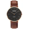 Dom Watches Men Top Luxury Brand Black Silver Leather Quartz手首の男性が防水ファッションカジュアル男性ドレスクロックM-36323o