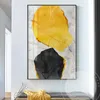 Abstract Yellow and Black Blocks Canvas Painting Fashion Poster Print Strange Thing Wall Art for Living Room Cuadros Home Decor