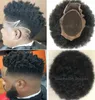 Afro Kinky Curl Mens Wig Mono Lace Toupee för Basketbass -spelare och fans Indian Virgin Human Hair Replacement för svarta män Fast 9581566