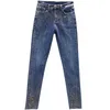 taglie forti 4XL! Jeans alla moda con piedini a diamante donna primavera autunno jeans skinny a vita alta perforati a vita alta