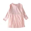 Remise Enfants Enfants Designer Vêtements Filles Bébé Fille Vêtements Bébé Poupée Col Collège Vent Coton Robe De Princesse Plissée