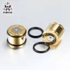 Kuboozステンレス鋼固体弾丸耳栓トンネルピアスボディジュエリーストレッチャー全体6mm〜25mm 36pcs287m