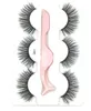 The newest False eyelash 3d mink lashes 3 pair lashes thick Faux 3D real mink eyelashes with tweezers in box 6styles in stock