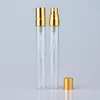 300 stks 10 ml clear spuitflessen kleine lege glazen verstuiver parfumflessen met aluminium verstuiver 10cc monster parfum flessen LX1210