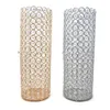 luxury tall crystal beaded wedding aisle pillar for wedding table decoration senyu0484