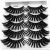 25mm Mink Hair False Eyelashes Criss-cross Thick 3D Eyes Lashes Extension Handmade Eye Makeup Tools 5Pair/Pack with box