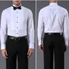 Moda-estilo francês Camisas Dos Homens de qualidade homens brancos camisa de vestido Smoking lavagem e desgaste acabamento camisa homens para o casamento