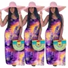 Tie Dye Suspenders Kvinnor Klänningar Designer Mode Ärmlös Sommar Sexig Lös Casual Round Neck Seaside Beach Dresses Kvinnlig Kläder