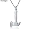 Stainless Steel Firefighter Fireman Fire Axe Metal Black Necklace Mens Hip Hop Jewelry Hammer Pendant Drop7561968