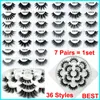 3D Mink Makeup False Eyelashes 7 Pairs Dramatic Handmade Strip Lashes Natural Thick Soft Volume Faux Mink False Eyelashes