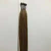 Sınıf-9A Fan İpucu Saç Rengi 2 # Remy İnsan Saç Düz 0.8g / Strand 120s, Ücretsiz DHL