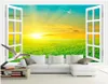 Индивидуальные 3D крупномасштабные фото фрески обои из окна Чайка идиллический вид на восход солнца 3D фон обои украшения дома