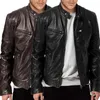 Men Genuine Lambskin Leather Jacket BLACK & BROWN 2019 New Fashion Man Winter Warm Slim Fit Zipper Biker Jacket Coat Streewear