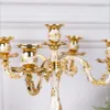 Il nuovo arrivo Portacandele 5 armi da Shiny d'oro placcato Candelabri romantico e di lusso in metallo per eventi di nozze o arredamento partito