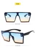 Wholedesigner Oversize Square Sunglasses Women Fashion Fashion Flat Top Gradient Glassegafas de Sol 8 Colors 10pcs Factory 5286103