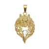 Fashion en acier inoxydable Nouveau acier Bling Diamond Gold Wolf Head Pendant Pendante Collier Hip Hop Raper Bijoux personnalisés Cadeaux pour hommes à vendre