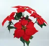 5 Çatallar 50cm Yüksek Noel Yapay Simülasyon İpek Atatürk çiçeği Kırmızı İpek Dekoratif Noel Çiçekler Ev Noel Partisi Noel Malzemeleri