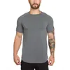 T-shirt de yoga Hommes 2019 Summer Hommes Gyms T-shirt Fitness Bodybuilding Lettre Print Mâle Coton Coton Vêtements Marque Tee Tee-Tee