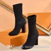 Designer-ter Knitted elastic boots luxury Designer Short boots socks boots Large size 35-42 High heeled shoes