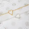 Gold Silver Tiny Line Hollow Out Open Heart Bracelets Simple Wire Wrapped Love Heart Bracelets for Lovers Couples