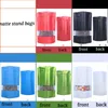 100pcs 4 Colors Food Storage Standing Packing Bags with Clear Window transparent front Coffee Packaging Stand Up Bag in Matte Gift Package Doypack