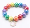 12 stili per bambini Braccialetto di gioielli Perline colorate Cuore di sirena Bracciale con ciondoli a forma di cerchio Bracciale principessa di design carino per regalo di gioielli per ragazza