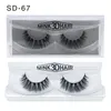 3D Mink Eyelashes Messy Eye Lash Synthetic Fiber Extension Sexy Full Strip Washes Dramatische lange pluizige wimpers 20 stijlen