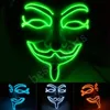 10 couleurs V pour Vendetta Masques LED masque lumineux Halloween masque fête mascarade danse masques décorés ZZA1092