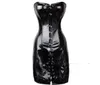 Высокая специальная длинная талия корсеты Bustiers Gothic одежда черное искусственное кожаное платье шипы талии формирователь корсет S-6XL CZ152