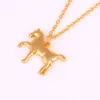 Mode Plaqué Or 3D Cheval Animal Pendentif Lien Chaîne Femmes Collier