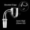 3mm Round Bottom Beveled Edge Quartz Banger Bubble Joint 25mmOD 10mm 14mm 18mm Male Female Quartz Nails For Glass Water Bongs Dab Rigs