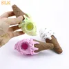 Cute ice cream pipe cone silicone pipe smoking hand pipes with glass thick bowl glass oil burner unique percolator silicone bong