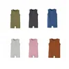 Baby Clothes Kids Cotton Breathable Rompers Summer Sleeveless Jumpsuits Pants Infant Solid Soft Climb Suits Casual Onesies Bodysuits YP909