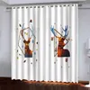 3D写真の遮光カーテンカスタム3Dカーテンシンプルな動物Cortinas Drapes 3Dリビングルームの寝室のカーテン