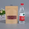 11 boyut kraft kağıt torba gıda nem bariyer torbaları ziplock sızdırmazlık torbası gıda paketleme çantaları yeniden kullanılabilir plastik ön şeffaf çanta